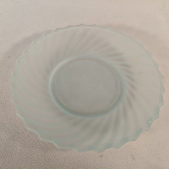 Andre Richard 1984 Green Satin Swirl Glass Cup plate & saucer Bedside Tumble Up - Picture 9 of 13